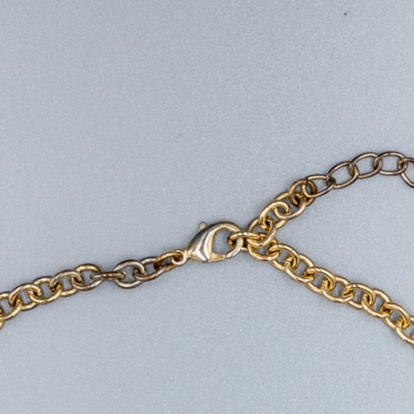 Orange and Gold Tone Statement Necklace - Picture 5 of 5